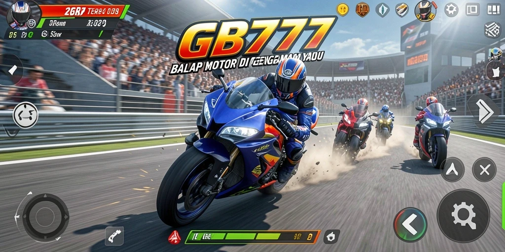 Tampilan seru dari gameplay balap motor di GB777.