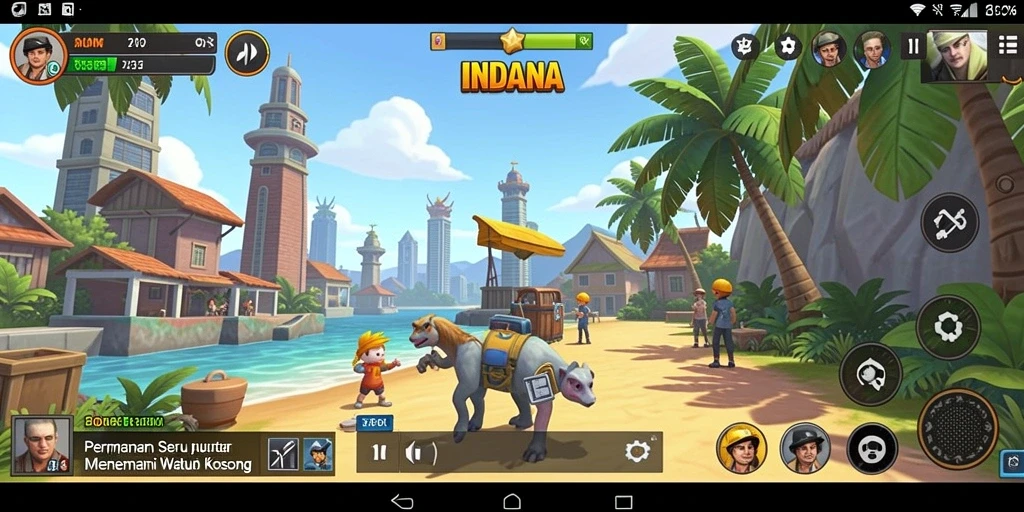 Tampilan gameplay menarik dari INDAAA yang penuh warna.